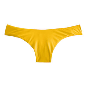 J.Crew Curved Waist Cheeky Bikini Bottom Yellow L NWT Swim
